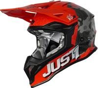 Just1 J39 Kinetic Casco de Motocross, negro-naranja, tamaño XS para Hombres