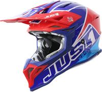 Just1 J39 Thruster Casco de motocross, negro-blanco-azul, tamaño S para Hombres