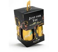 JustBe Piccolo Piccolo frizzante - Juego de regalo sin alcohol (4 x 0,2 l, caja de regalo, color dorado, edición negra)