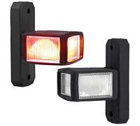 Justech 2x Luces Galibo Laterales Traseras para Camión,6LED Luz Posición Homologado E-Mark(E9 R10/E9 R149),IP65 Impermeable,Luces Laterales de 3 Colores para 10V-30V Remolques/RV