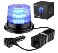 Justech 40W Rotativo Luz LED Estroboscópica Impermeable IP67 Luz Emergencia Coche Homologada 7 Modos de Flalsh con 5m Cable para 12V/24V Vehículo Camión Remolque Tractor