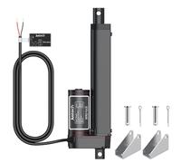 Justech Actuador Lineal, 150mm 1500N 12V DC Motor de Actuador Lineal Eléctrico IP54 Clase de Protección con Soportes de Motor Actuador de Movimiento Lineal para Abreleta Cama Eláctricas