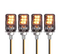 Justech Intermitentes Moto LED 4PCS Intermitentes Moto Homologados Ámba Luz de Señal de Giro E-Marcado 12V Universal 6LEDs Luz de Moto Impermeable Compatible con Motos M6