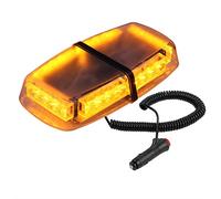 Justech Luces de Advertencia de Emergencia Coche 24LED 24W Luz de Estroboscópica de Peligro Ámbar Luz de Techo 12V 7 Modos de Flash con base Magnética para Van Remolque Camión Caravana