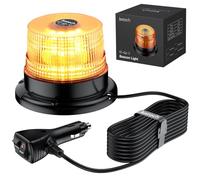 Justech Luz LED Estroboscópica Magnética para Coche IP65 Impermeable 40W Luz de Emergencia Homologada E-Mark con 5 m de cable para 12/24V Coches Camione,Remolque