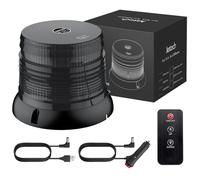 Justech Rotativo Luz 72LED Estroboscópica Homologada E57,Luz de Advertencia Inalámbrica Ámbar con Mando,Impermeable IP65,6 Modos de Flalsh para 12V/24V Camión,Remolque,Tractor