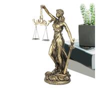Justice Figurine, Resin Lady Justice Statue, Balanced Scales Sculpture with Detailed Craft, Decorative Home Ornament with Classic Design, Desktop Display Statue Polished Finish for Office Bedroom