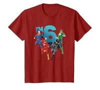 Justice League 6th Birthday Super Heroes I'm 6 Camiseta, Niños, Arándano, 4 años