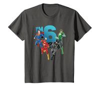 Justice League 6th Birthday Super Heroes I'm 6 Camiseta, Niños, Asfalto, 10 años