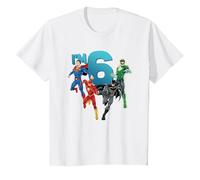 Justice League 6th Birthday Super Heroes I'm 6 Camiseta, Niños, Blanco, 4 años