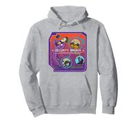 Justice League Action: Animated Series Security Breach Sudadera con Capucha, Unisex para Adultos, Gris Jaspeado, XL