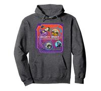 Justice League Action: Animated Series Security Breach Sudadera con Capucha, Unisex para Adultos, Jaspeado Oscuro, XXL