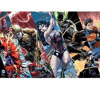 JUSTICE LEAGUE Liga de la Justicia Héroes Póster, Madera, Multicolor