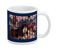 Justice League Movie Running Pose Taza de café de cerámica, tazas de regalo novedosas para café, té y bebidas calientes, 11 onzas, color blanco