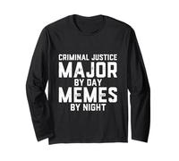 Justicia Penal Mayor por Día Memes Noche Policía Estudiante Policía Manga Larga