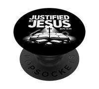 Justificado por Jesús Hechos 13 Fe sobre la Ley Evangelio Verdad PopSockets PopGrip Adhesivo