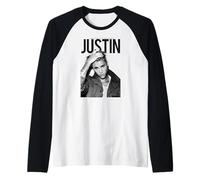 Justin Bieber Iconic Portrait Music Camiseta Manga Raglan