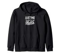 JUSTINE Powered by Plants Personalized Gift For Plant Moms Sudadera con Capucha