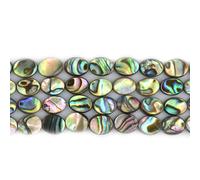 Justinstones Natural 8mm Abalone Shell Flat Oval Beads Strand 16 Inch Jewelry Making Beads