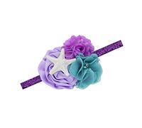 JustMyDress Diadema con lazo de estrella de mar JBC27 (flor morada)