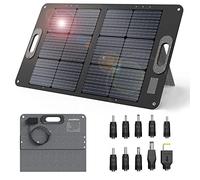 JustNow Panel Solar Plegable de 60W,con 3 Salidas DC/USB/QC3.0, 10 Tamaños Diferentes de Conectores CC, Kit de Cargador Solar Plegable para la Generación de Estación de Energía, Camping y Jardín