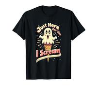 Justo aquí para el I-Scream, Juego de palabras fantasma de Halloween Camiseta