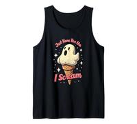 Justo aquí para el I-Scream, Juego de palabras fantasma de Halloween Camiseta sin Mangas
