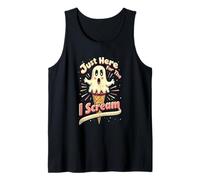 Justo aquí para el I-Scream, Juego de palabras fantasma de Halloween Camiseta sin Mangas