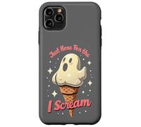 Justo aquí para el I-Scream, Juego de palabras fantasma de Halloween Carcasa para iPhone 11 Pro Max