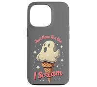 Justo aquí para el I-Scream, Juego de palabras fantasma de Halloween Carcasa para iPhone 13 Pro