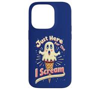 Justo aquí para el I-Scream, Juego de palabras fantasma de Halloween Carcasa para iPhone 14 Pro