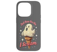 Justo aquí para el I-Scream, Juego de palabras fantasma de Halloween Carcasa para iPhone 14 Pro