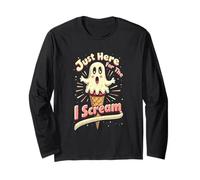 Justo aquí para el I-Scream, Juego de palabras fantasma de Halloween Manga Larga