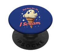 Justo aquí para el I-Scream, Juego de palabras fantasma de Halloween PopSockets PopGrip Adhesivo