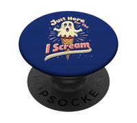 Justo aquí para el I-Scream, Juego de palabras fantasma de Halloween PopSockets PopGrip Adhesivo