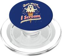 Justo aquí para el I-Scream, Juego de palabras fantasma de Halloween PopSockets PopGrip para MagSafe