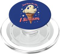 Justo aquí para el I-Scream, Juego de palabras fantasma de Halloween PopSockets PopGrip para MagSafe