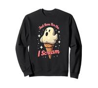 Justo aquí para el I-Scream, Juego de palabras fantasma de Halloween Sudadera