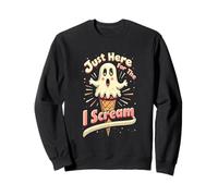 Justo aquí para el I-Scream, Juego de palabras fantasma de Halloween Sudadera
