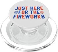 Justo aquí para los fuegos artificiales Día de la Independencia Patriótica 4 de julio PopSockets PopGrip para MagSafe