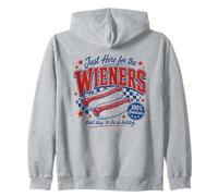 Justo aquí para Que el Mal día de Wieners Sea un Perro Caliente Sudadera con Capucha