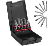 JUSTOOL Juego de 10 brocas de carburo de 1/4 pulgadas con vástago de corte único de tungsteno para fresar, tallar, grabar, desbarbar, perforar, madera dura y metales