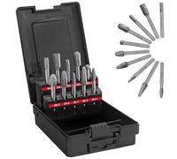 JUSTOOL Juego de 10 brocas de carburo de 1/4 pulgadas con vástago de doble corte, brocas de tungsteno para fresar, tallar, grabar, desbarbar, perforar, madera dura y metales