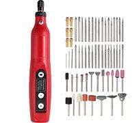 JUSTOOL Mini Amoladora 125 en 1 Kit de Amoladora Eléctrica Pequeña Inalámbrica USB Recargable con 5 Velocidades Ajustables 3000-15000rpm 6 Mandriles Intercambiables LED Luz para DIY, Pulir, Cortar