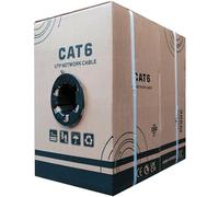 JUSTOP Carrete de cable CAT6 de 305 m AWG23 Ethernet LAN UTP Roll Bulk CAT 6 CCA, cubierta de polietileno de grado externo para interiores y exteriores, cable de red de 1000 pies (negro)
