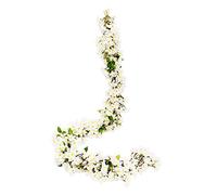 JUSTOYOU 2pcs 5.7FT Artificial Sakura Flor de Cerezo Flores Colgantes Vid Falsa Corona Oriental decoración de Boda para Fiesta en casa (Flores de Cerezo Blanco -2)