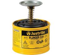 Justrite, 10018, recipiente para desatascador, 1 pt, acero, amarillo