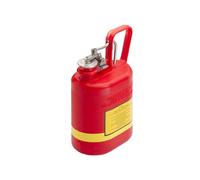 Justrite 14160Z - Bote de seguridad de polietileno tipo I con accesorios de acero inoxidable y cubierta, capacidad de 4 L, 7-5/8" OD x 32-3/4" H, rojo