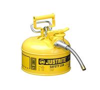 Justrite AccuFlow - Botella de seguridad de acero tipo II (16 mm, metal flexible, 4 L), color amarillo