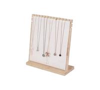 Justsoso Soporte de exhibición de collares de bambú, soporte de madera para collares de joyas, organizador de joyería de cadena, tableros de exhibición de mesa para el hogar o tienda de venta